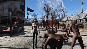 卡通BDSM:性感的棕发女郎在Fallout 4中被支配