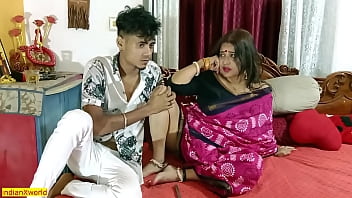 Desi teen boy and aunty engage in steamy sex with stepmother